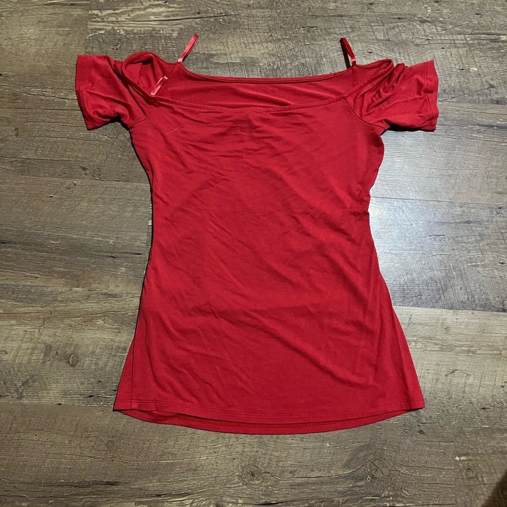 White House Black Market off the shoulder red top